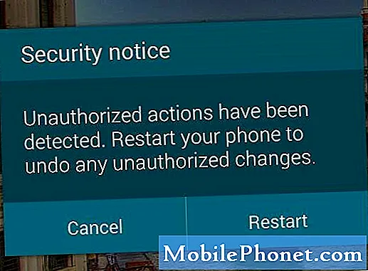 Samsung Galaxy S6 Edge "승인되지 않은 작업이 감지되었습니다"오류를 수정하는 방법 - 기술