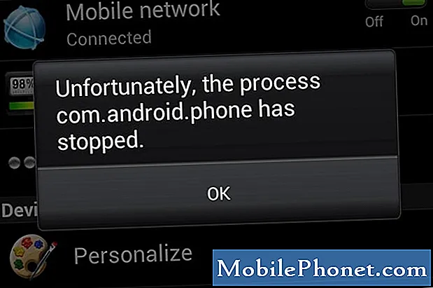 Sådan løses Samsung Galaxy S7 Edge "Desværre er processen com.android.phone stoppet" fejl