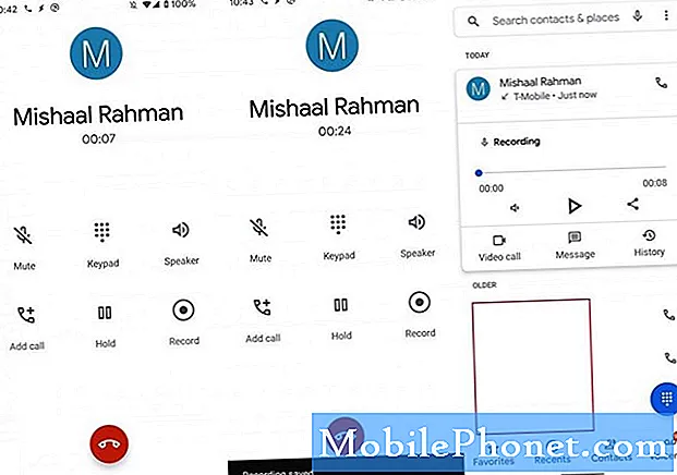 Снимки на екрана разкриват функционирането на функцията за запис на повиквания в приложението Google Phone Stock