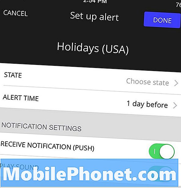 Как да получите iPhone Сигнали за предстоящи празници